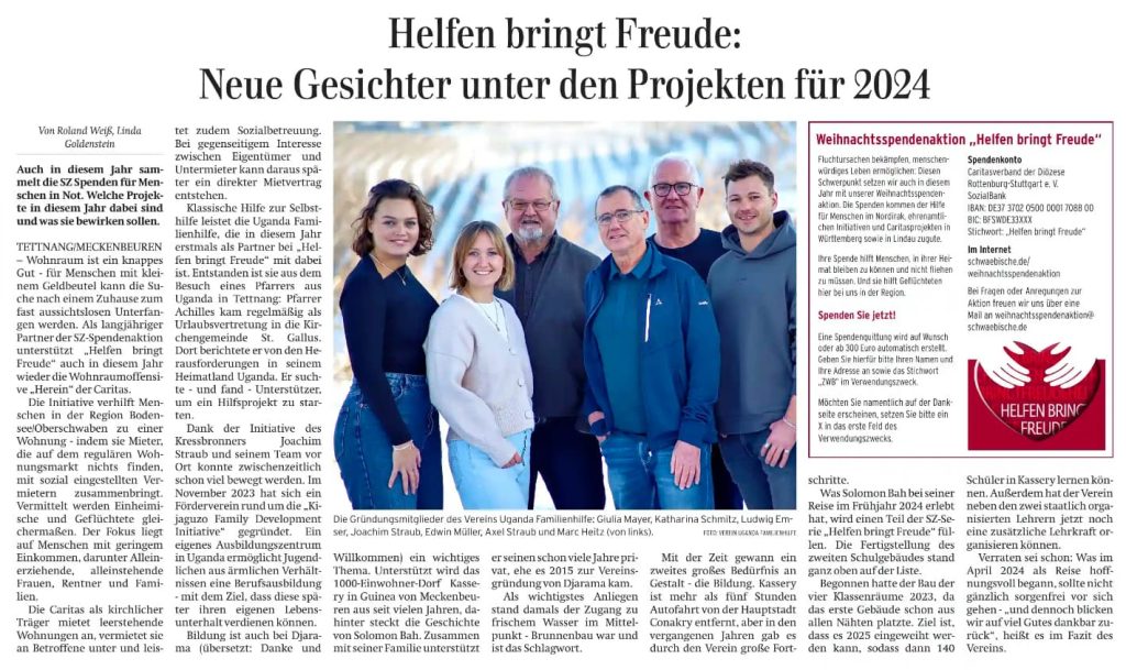 Spendenaktion "Helfen bringt Freude"
