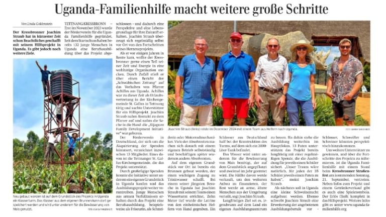 Die Uganda Familienhilfe ermöglicht eine Berufsausbildung für Jugendliche